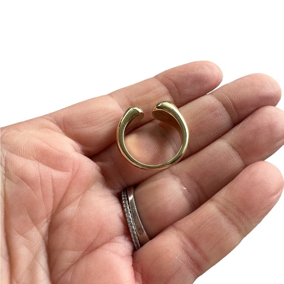 Chunky Gold Plated Modern Ring - Picture 5 of 5